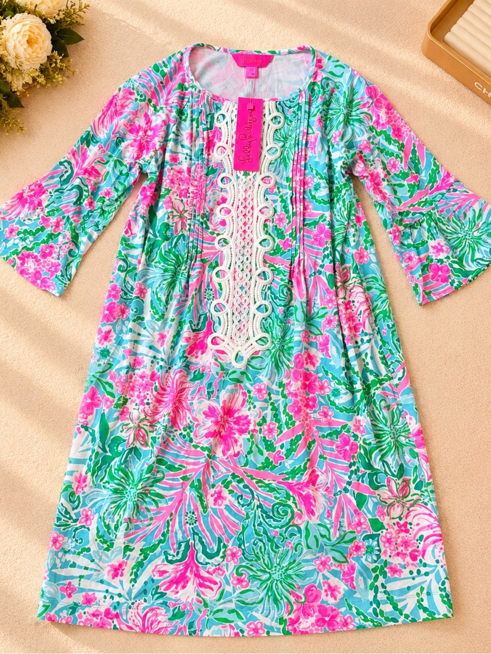 NWT Lilly Pulitzer Krysta Dress Amalfi Blue Leaf It Wild Sz XS
